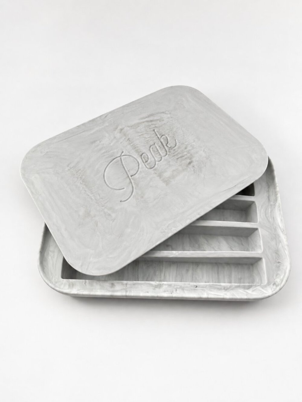 W&P Silicone Water Bottle Ice Cube Tray in White Marble